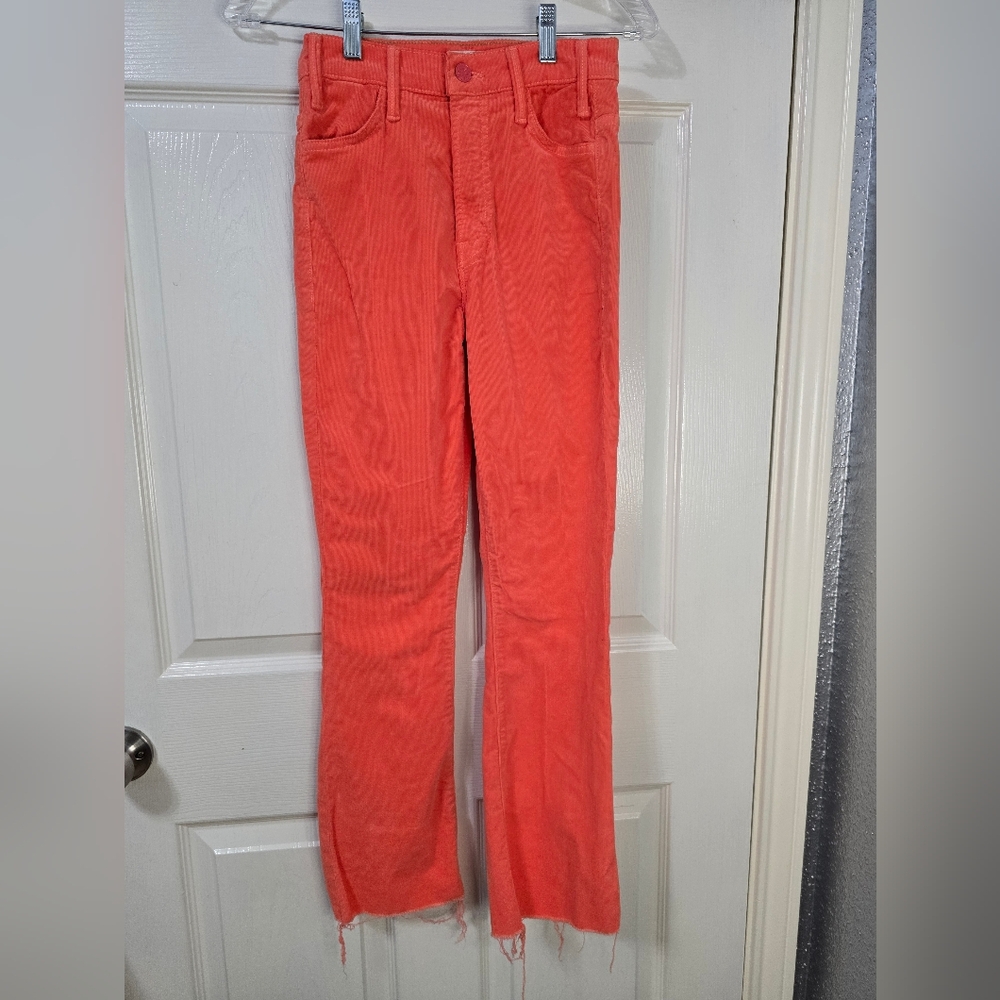 MOTHER Vibrant Orange Corduroy Pants